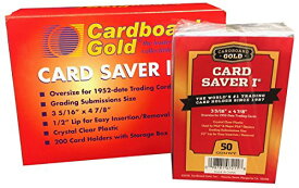 Cardboard Gold (カードボードゴールド) カードセーバー1 - 半硬質カードホルダー PSA/BGSによるカードのグレーディングへの提出用 - 50枚パック (4)