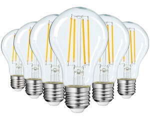 �����Ɩ� 6�Z�b�g LED�d�� E26 �t�B�������g�d�� 60W�`���� �d���F 2700K A60 �N���A�����v GT-A60-T6W-6B PSE�F�؍� �G�W�\�������v 800lm 6W �L�z�� 360°���� ���g���d�� �y���_���g���C�g�Ή� �C���e