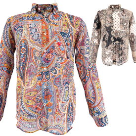 メンズ シャツ-長袖ボタンダウン シャツ ボタンダウン 長袖 インポート生地 LL(50) ネイビー（紺）