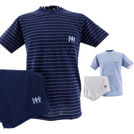 春夏 半袖Tシャツ L サイズ ネイビー 紺 ヒフミ メンズ カジュアル 男性 40代 50代 60代 70代