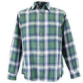 春物 シャツ-長袖 LL サイズ グリーン 緑 チェスト 日本製 メンズ カジュアル 男性 40代 50代 60代 70代