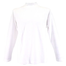長袖Tシャツ カットソー モックネック ハイネック Tシャツ 長袖 秋冬 M サイズ ホワイト ジム メンズ カジュアル 男性 40代 50代 60代 70代 中年