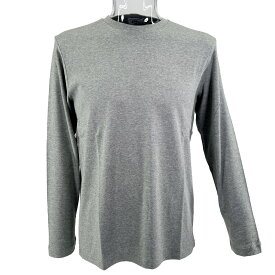 春秋 無地 シンプル ロンT ゆったりシルエット 長袖Tシャツ L サイズ グレー 灰色 長袖 クルーネック ジム メンズ カジュアル 男性 40代 50代 60代 70代 中年