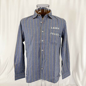 秋冬 日本製 お出かけ向き シャツ-長袖 M サイズ ブルー ラウラフェリーチェ メンズ カジュアル 男性 40代 50代 60代 70代 中年