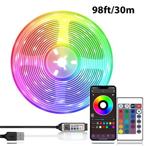 LED�e�[�v���C�g RGB SMD5050 1600���F ���F�E�����ϐF �������F ���y�A�� APP�E�����R������ �^�C�}�[�@�\ �ԐڏƖ� DIY ��������