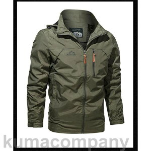 ジャケット メンズ バイクウェア 薄手 男性用 シンプル ジャケット 春秋 防風 撥水 フード付き UVカット ウィンドブレーカー ミリタリージャケット 通勤 仕事 お出かけ 釣り 出張 無地 人気