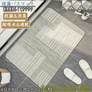 珪藻土バスマット40x60cm~80x120cm 大判 サイズ 珪藻土マット 風呂 バスマット 足ふきマット 速乾 珪藻土 キッチンマット 滑り止め 浴室 洗面所 吸水 速乾 抗菌 滑り止め 北欧 脱衣所 吸水マット