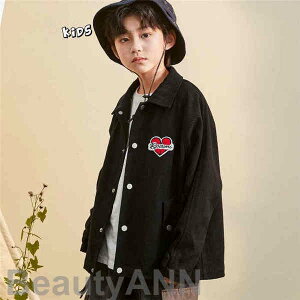 新生活 ジャケット 子供服 長袖 キッズジャケット ブラック コート ジージャン ボタン Gジャン 韓国子ども服 男の子 ウィンドブレーカー トップス ジュニア 春 秋 冬 トップス 上着 羽織り 春