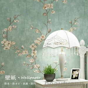 壁紙 のり付き 【3mx0.53m】花柄 壁紙 プリント はがせる DIY クロス 壁紙シール ウォールステッカー粘着シート 不織布 防水 防カビ 抗菌 上品 立体感