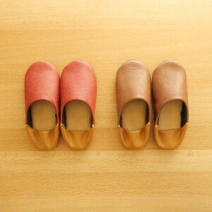 【日本製】抗菌合皮 バブーシュ M レディースサイズ (約24cm程度まで) おしゃれ ルームシューズ かっこいい アジアン 北欧風 ナチュラル かかと踏む リラックス 通年用 来