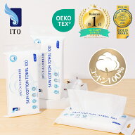 ITO プレミアム コットン100% 【30枚入×3個セット】贅沢肌触り 超長繊維綿 吸水保湿 ふんわり触感 柔ら…