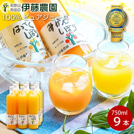 みかんジュース ギフト オレンジジュース みかん ジュース フルーツジュース 750ml 9本 和歌山 無添加 果汁100％ ストレート 誕生日 内祝い 結婚祝い 出産祝い 出産内祝い