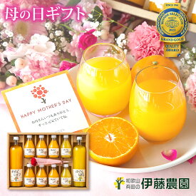 母の日 遅れてごめんね 当日配送 ギフト みかんジュース 無添加 ストレート オレンジジュース 送料無料｜和歌山 伊藤農園 カーネーション付 人気ドリンクギフト 大容量 手土産【m-064f】