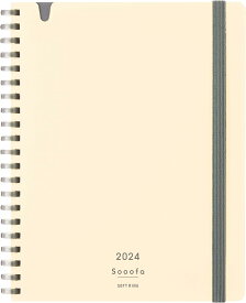 コクヨ 2024年 ソフトリングダイアリー スーファ B6 アイボリー ニ-SSMNLS-B6-24