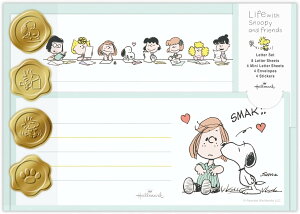 ホールマーク スヌーピー レターセット/SNLF 830854 グリーン スヌーピーとガールズ