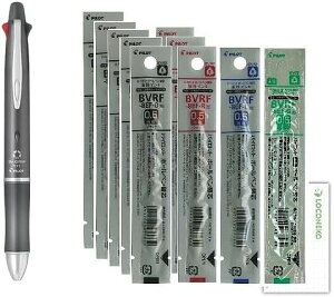 パイロットドクターグリップ4+1 0.5極細+シャープ0.5 P-BKHDF1SEF-GY グレー 本体 + 替芯