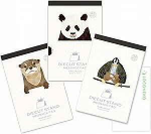 スコープ ダイカットメッセージパッド 3種セット (コツメカワウソ/パンダ/侍) + ロコネコカード