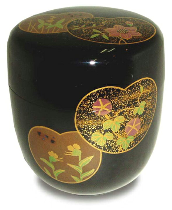 楽天市場】【茶道具】【送料代引手数料無料】黒中棗団扇蒔絵竹内幸斎作 