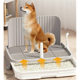 犬 トイレトレー 犬 トイレ ワイド 保護掃除が簡単 ペットトイレ トレーニングトイレ メッシュトレ メッシュトレー 犬トイレトレー 柱付き 訓練しやすい 飛び跳ね防止 ステップ しつけ トイレトレーニング 犬用トレイボックス屋内 屋外