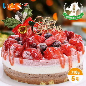 クリスマスケーキ あまおう苺ゴロゴロジェラートアイスケーキ 5号 15cm径 福岡県産あまおうを贅沢に使ったアイスケーキ　贈答品 ギフト プレゼント 誕生日ケーキ ストロベリーフィールズ 〔あまおう苺ジェラート〕