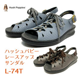 ハッシュパピー【Hush Puppies】サンダル レディース L−74T コンフォート カジュアル レースアップ 軽量　外反母趾対応 2E 3E 4E ベストセラー L71の革違い