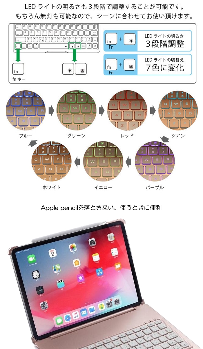 楽天市場】iPad キーボード ケース iPad Pro 第4世代 キーボード