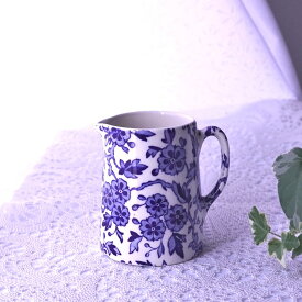 バーレイ ブルーアーデン タンカードジャグ S 陶器 イギリス製 食器 Burleigh 花柄 洋食器 青 ネイビー ミルクピッチャー ミルクポット ブルー系 ミニ花瓶 E91B04S