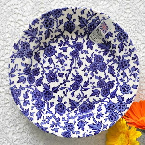 バーレイ ブルーアーデン プレート 21.5cm 陶器 イギリス製 食器 Burleigh 花柄 洋食器 ブルー 皿