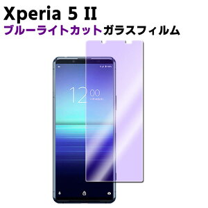 Xperia 5 II SOG02 / SO-52A ブルーライトカット 強化ガラス 液晶保護フィルム ガラスフィルム 耐指紋 撥油性 表面硬度 9H 業界最薄0.3mmのガラスを採用 2.5D 液晶ガラスフィルム エクスペリア5