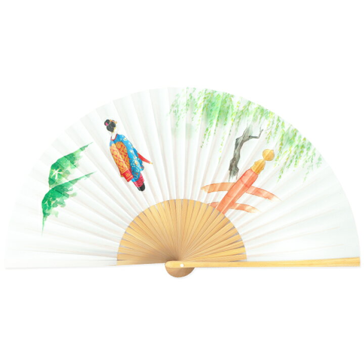 楽天市場】6.5寸紙扇子 白竹 京扇子 橋に舞妓 : 扇子司 伊藤常 楽天市場店