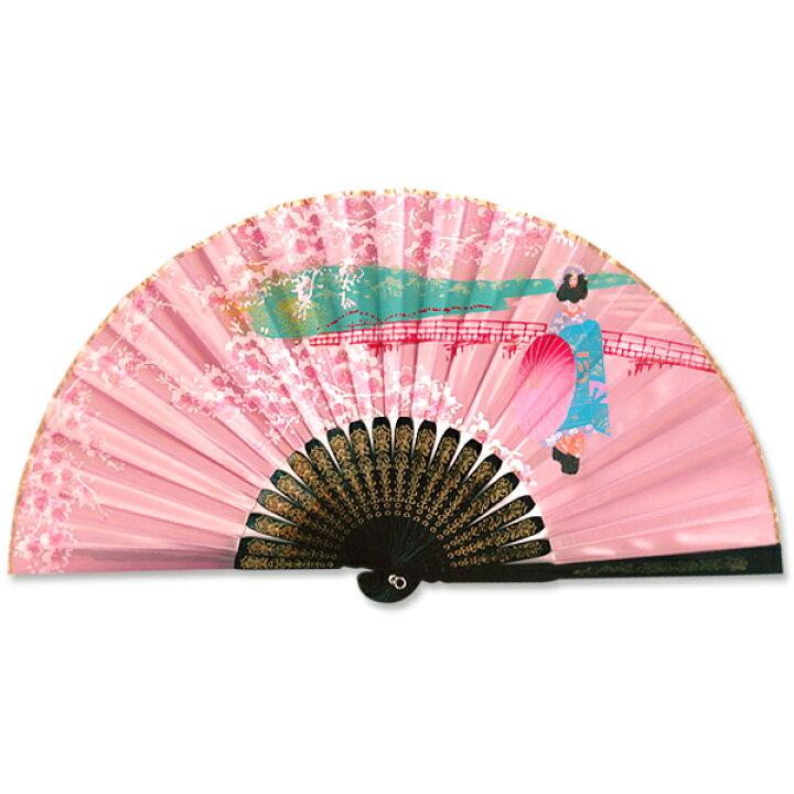 楽天市場】飾り京扇子 サテン扇子 舞妓 ピンク 21cm : 扇子司 伊藤常 