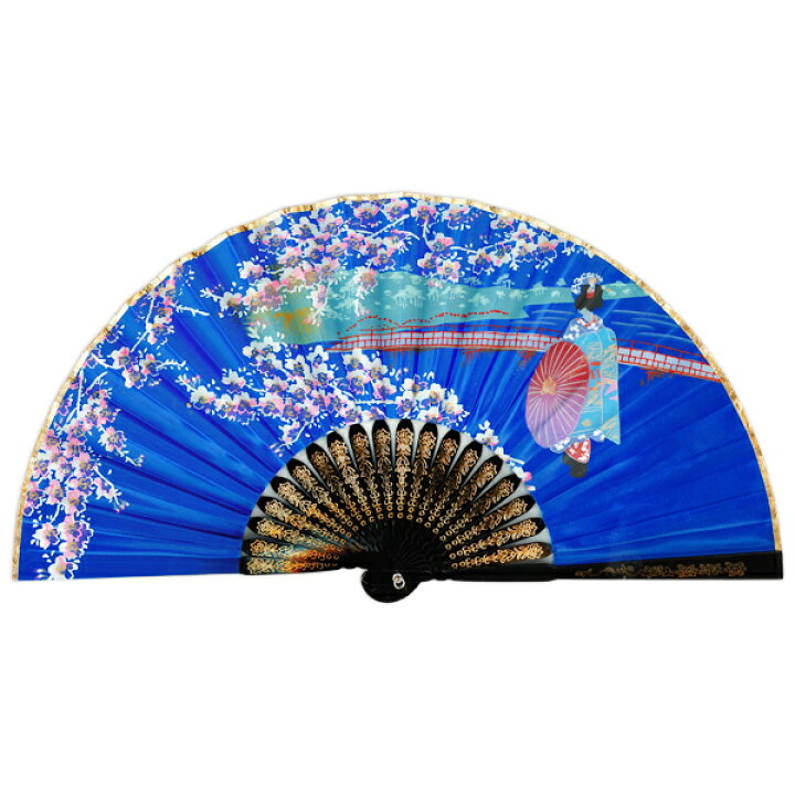 楽天市場】飾り京扇子 サテン扇子 舞妓 青 21cm : 扇子司 伊藤常 楽天 