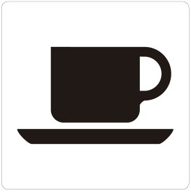 モノクロピクトサインステッカー　F-6Tea Room簡単貼り付け　ステッカー