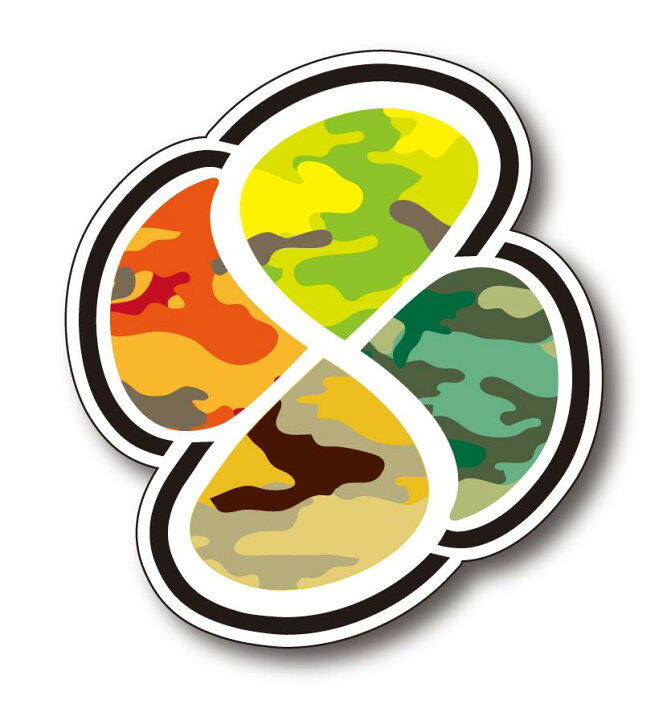 楽天市場 パロディ 四つ葉マーク調 迷彩デザインイラスト ステッカー迷彩柄 パロディ メッセージ ステッカー シール 車 カーステッカー かっこいい おしゃれ イッツ 楽天市場店