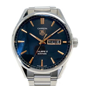 【中古B/標準】TAG HEUER タグホイヤー AT腕時計 カレラ キャリバー5 デイデイト メンズ WAR201C.BA0723 シルバー 20416705