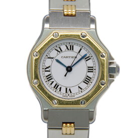 【中古B/標準】CARTIER カルティエ 腕時計 サントスオクタゴンSM コンビ ヴィンテージ ゴドロンブレス 自動巻き レディース シルバー×ゴールド 20436316