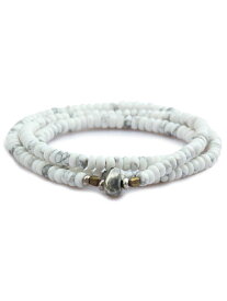 SunKu サンク 39 【 Howlite Beads Necklace & Bracelet ハウライト ネックレス & ブレスレット SK-070 】[ 正規品 ] ホワイト 白 銀 天然石 シルバー ペア プレゼント ユニセックス メンズ レディース 人気 ブランド おしゃれ ラッピング 【 送料無料 】