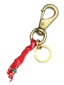 SunKu サンク 39 【 BANDANA KEYRING (RED) / バンダナキーリング [ SK-252 ] 】[ 正規品 ] キーホルダー キーチェーン ターコイズ トルコ石 ナスカン スイベル コットン Brass ブラス 真鍮 ペア プレゼント ギフト ユニセックス メンズ レディース