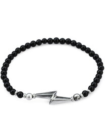 SunKu サンク 39 【 BOLT BRACELET (ONYX) / ボルトブレスレット [ SK-266-ONX ] 】[ 正規品 ] 腕輪 サンダー オニキス ブラック ビーズ フリーサイズ スターリングシルバー 銀 925 ペア プレゼント ギフト ユニセックス メンズ レディース