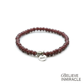 ビリーブインミラクル BELIEVEINMIRACLE 【 BZ BRACE ( パープル ) ビーズ ブレスレット 】[ 正規品 ] ガラスビーズ フリーサイズ 紫 シルバーカラー チャーム タグ ペア プレゼント ユニセックス メンズ レディース 人気 ブランド おしゃれ
