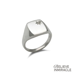 BELIEVEINMIRACLE �r���[�u�C���~���N�� �y SIGNET RING DIAMOND �V�O�l�b�g �����O �_�C�������h �z[ ���K�i ] �w�� �s���L�[ �V���o�[ �� 925 �y�A �v���[���g ���j�Z�b�N�X �����Y ���f�B�[�X ��{����