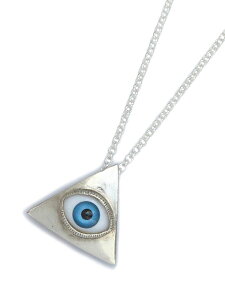 Blue Bayer Design u[xC[fUC y Evil eye pyramid necklace ( Blue ) / s~bh ` lbNX ( u[ ) z[ Ki ] y_g Vo[ 925  v[g Y fB[X jZb