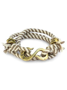 GILES & BROTHER �W���C���X �A���h �u���U�[ �y S Hook Twisted Stripe Wrap Bracelet ( Olive & White ) S�t�b�N �c�C�X�g �X�g���C�v ���b�v �u���X���b�g �I���[�u & �z���C�g �z[ ���K�i ] �v���[���g �����Y ��