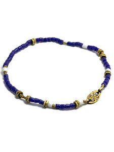GILES & BROTHER �W���C���X �A���h �u���U�[ �y Tiny Vintage African Bead Bracelet �^�C�j�[ ���B���e�[�W �A�t���J�� �r�[�Y �u���X���b�g ( �u���[ ) �z[ ���K�i ] �r�� �t���[�T�C�Y �l�C �u�����h ����