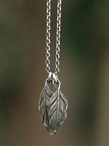 HARIM n y Double Feather Necklace / [ HRP073 S ] z[ Ki ] tFU[ lbNX y_g Vo[ Y fB[X y  z