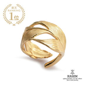 HARIM �n���� �y Owl Feather ring K18coating / [ HRR015 G ] �z[ ���K�i ] �t�F�U�[ �����O �w�� �S�[���h �H�� �H �����Y ���f�B�[�X ���j�Z�b�N�X �l�C �u�����h ������� �v���[���g �M�t�g �y �������� 