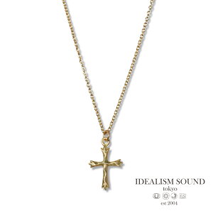 IDEALISM SOUND CfAYTEh y K18 Yellow Gold & Ruby Raised Wave Cross Necklace [ No.10008 ] CG[ S[h NX lbNX z[ Ki ] y_g 18 \ v[g jZbNX 