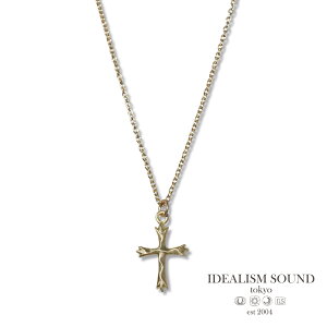 IDEALISM SOUND CfAYTEh y K10 Yellow Gold & Ruby Raised Wave Cross Necklace [ No.10009 ] CG[ S[h NX lbNX z[ Ki ] y_g 10 \ v[g jZbNX 