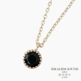 IDEALISM SOUND イデアリズムサウンド 【 GOLD MARQUISE FLOWER ネックレス (オニキス) [ No.12064 ] ゴールドマーキスフラワー 】[ 正規品 ] 10K イエローゴールド 金 ルビー 天然石 ギフト プレゼント ユニセックス メンズ レディース 【 送料無料 】