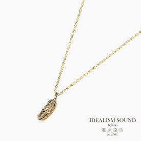 IDEALISM SOUND イデアリズムサウンド 【 K10 YELLOW GOLD NEW タイニーフェザーネックレス [ NO.15039 ] 】[ 正規品 ] ペンダント イエローゴールド サファイア 調節可能 金 宝石 プレゼント ユニセックス メンズ レディース 【 送料無料 】